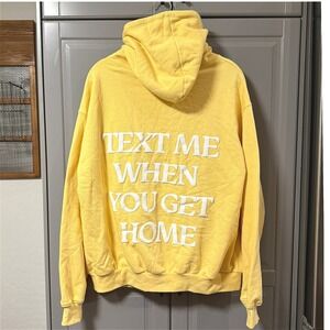 Lonely Ghost Unisex Text Me When You Get Home Potassium Dye Hoodie, Yellow,L